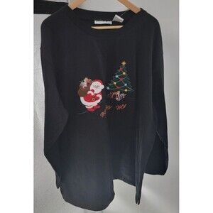 Passport Woman Embroidered Ho Ho Ho Christmas Sweater New